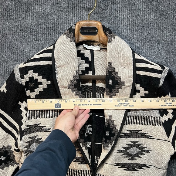 Vintage Flashback Southwestern Aztec Cotton Cardigan Women's Size Large Tan - Picture 3 of 7